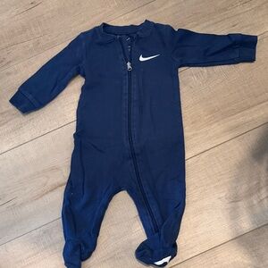 Nike Navy Blue Zip-Up Baby Footed One-Piece